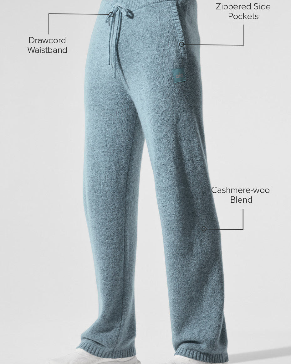 Wool Cashmere New Class Sweatpant - Celestial Blue Granite Heather