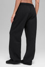 Pinstripe Straight Leg Sweatpant - Black Pinstripe