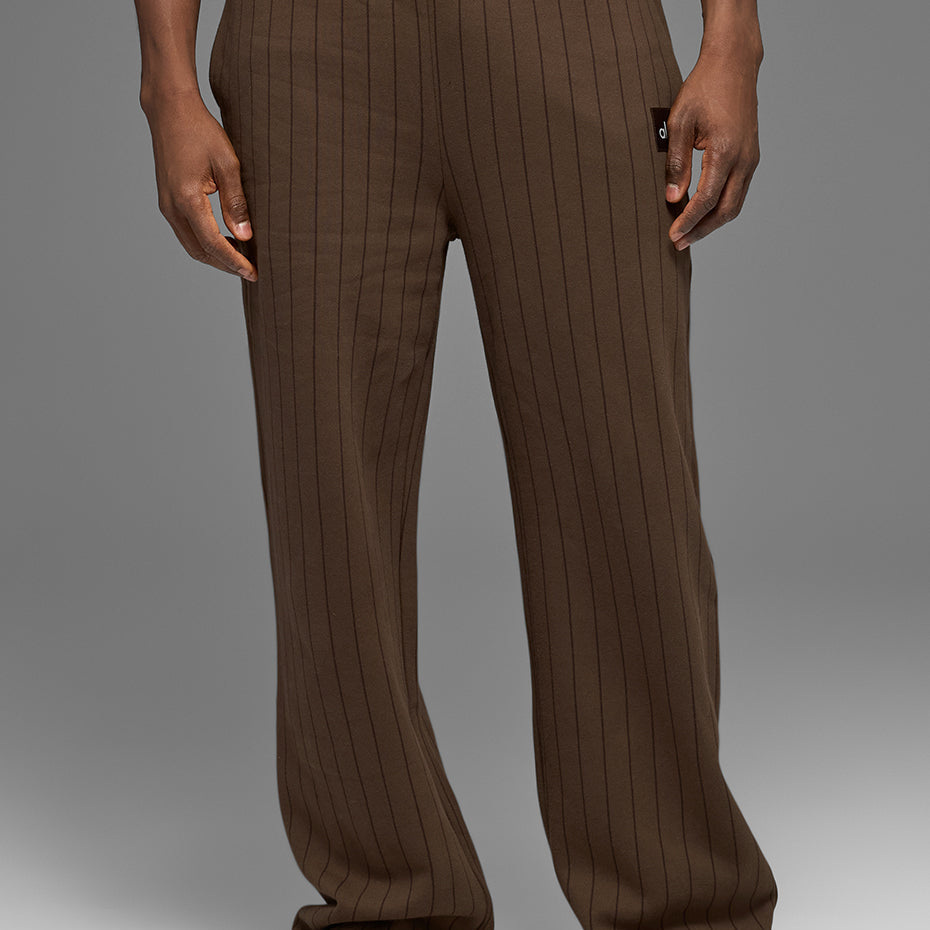 Pinstripe Straight Leg Sweatpant - Espresso Pinstripe