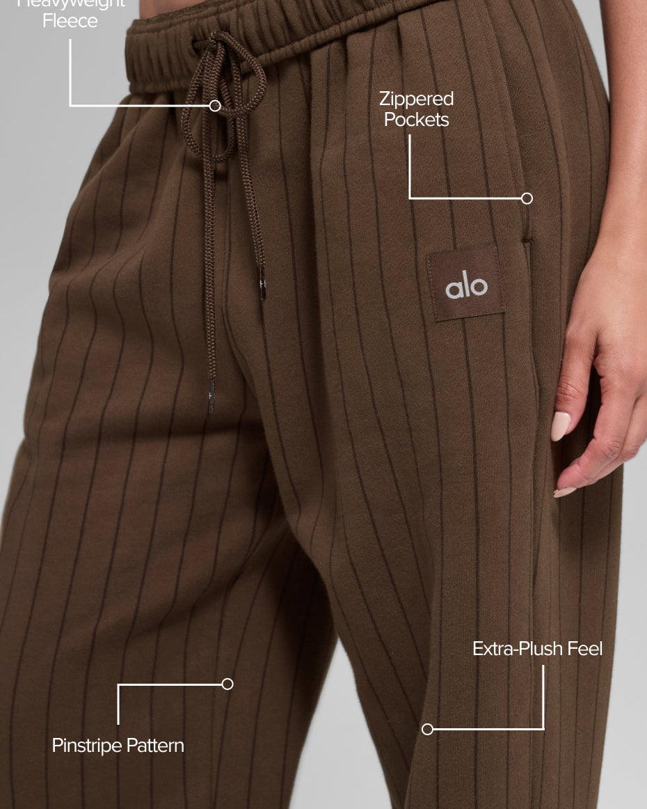 Pinstripe Straight Leg Sweatpant - Espresso Pinstripe