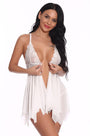Mesh and Contrast Lace Babydoll