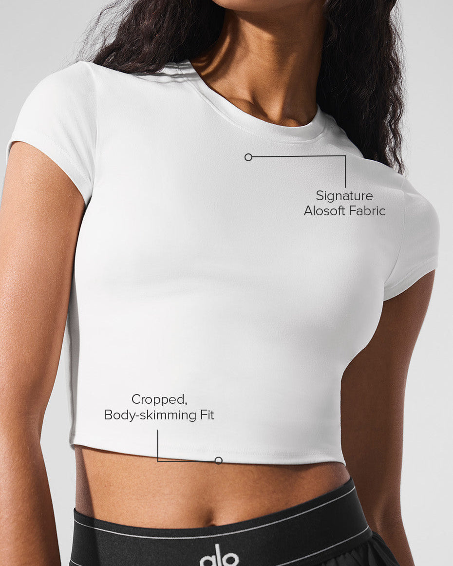 Alosoft Crop Finesse Short Sleeve - White