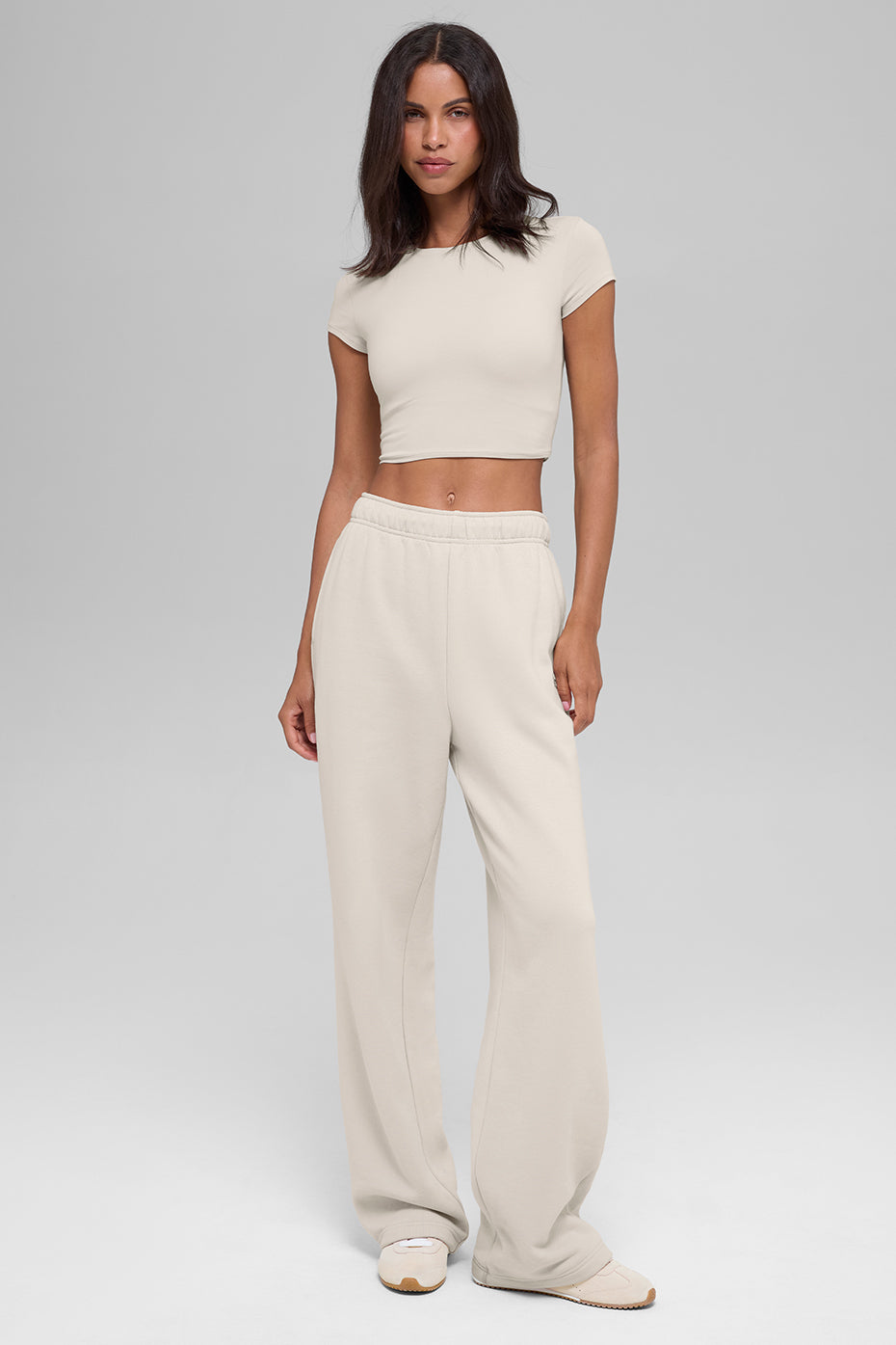 Alosoft Crop Finesse Short Sleeve - Bone