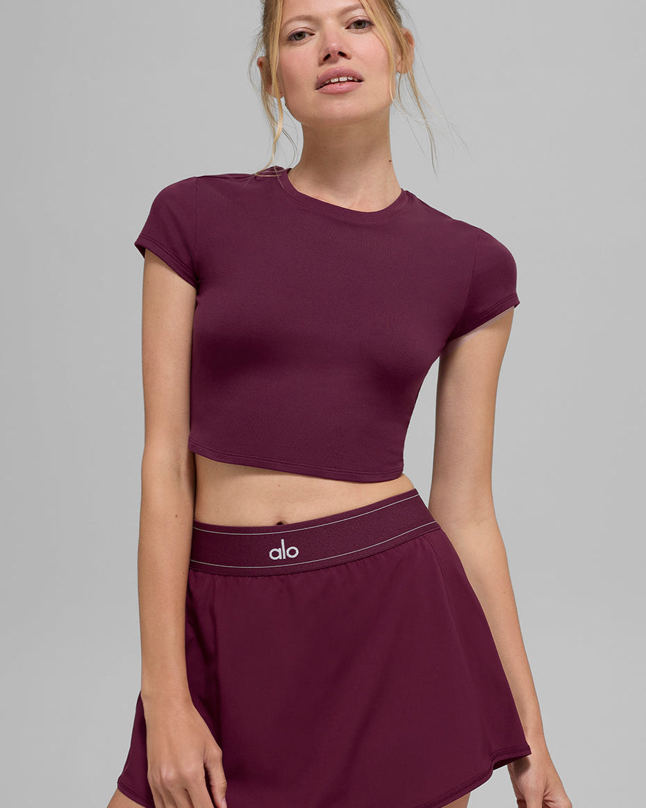 Alosoft Crop Finesse Short Sleeve - Burgundy