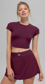 Alosoft Crop Finesse Short Sleeve - Burgundy