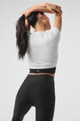 Seamless Ribbed Cropped Serene Short Sleeve - White