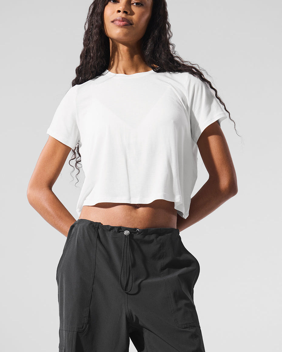 Cropped All Day Short Sleeve - White
