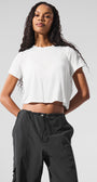 Cropped All Day Short Sleeve - White