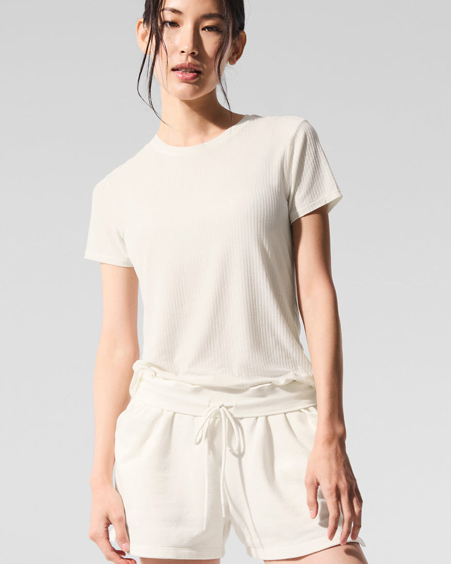 Ribbed Sea Coast Tee - Ivory