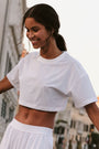 Mesh Cropped Mirage Tee - White