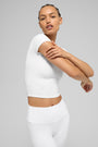 ALO Softsculpt Precision Short Sleeve Top - White