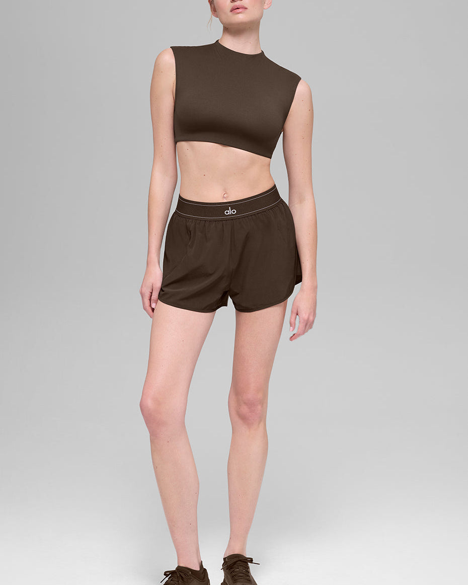 ALO Softsculpt Capped Out Short Sleeve - Espresso