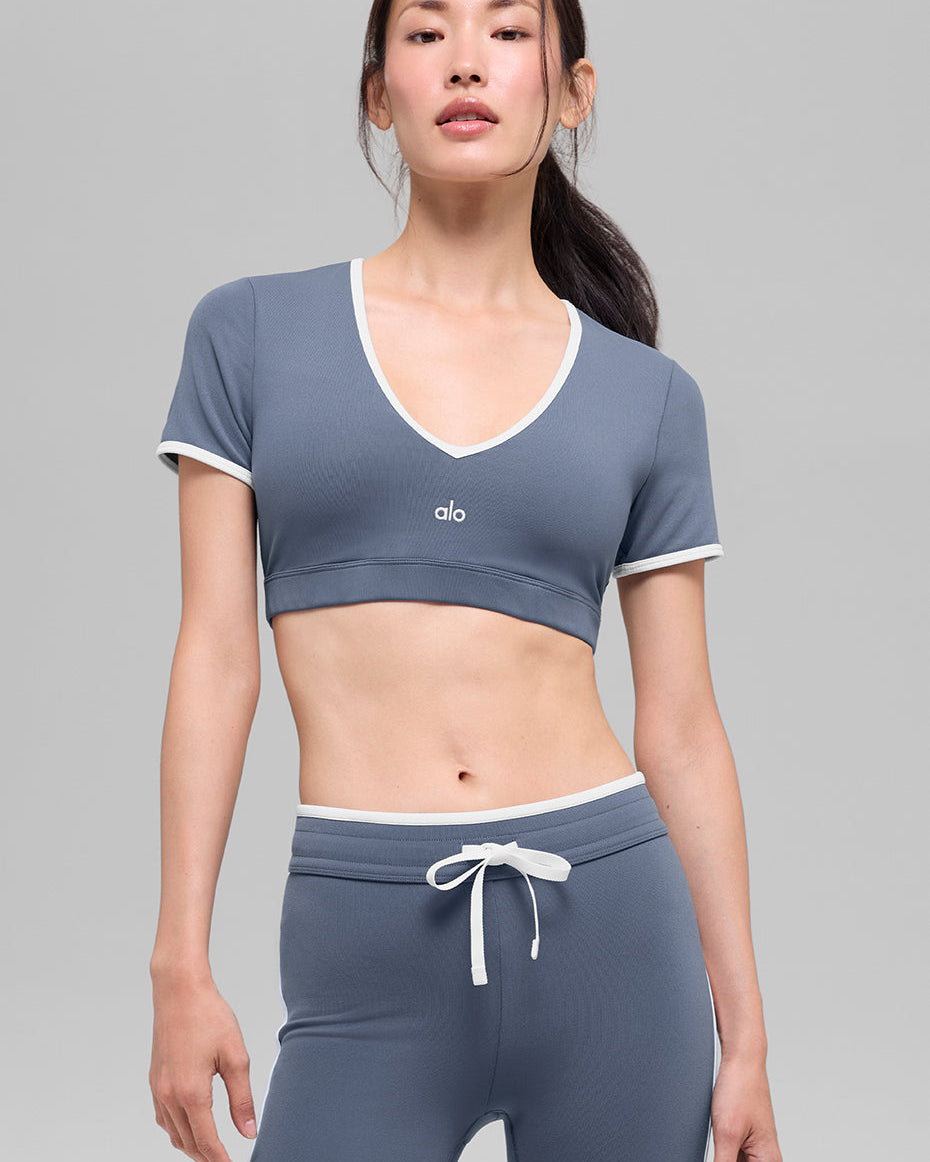 Airbrush Race Pace Short Sleeve - Bluestone/White