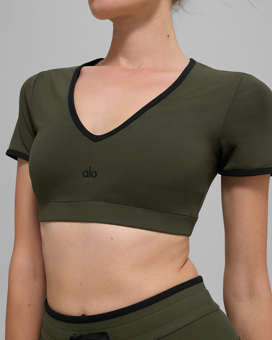 Airbrush Race Pace Short Sleeve - Green Olive/Black