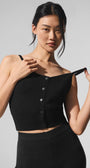 Sheer Cashmere Tank - Black