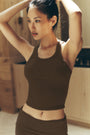 Goddess Ribbed Go-To Tank - Espresso