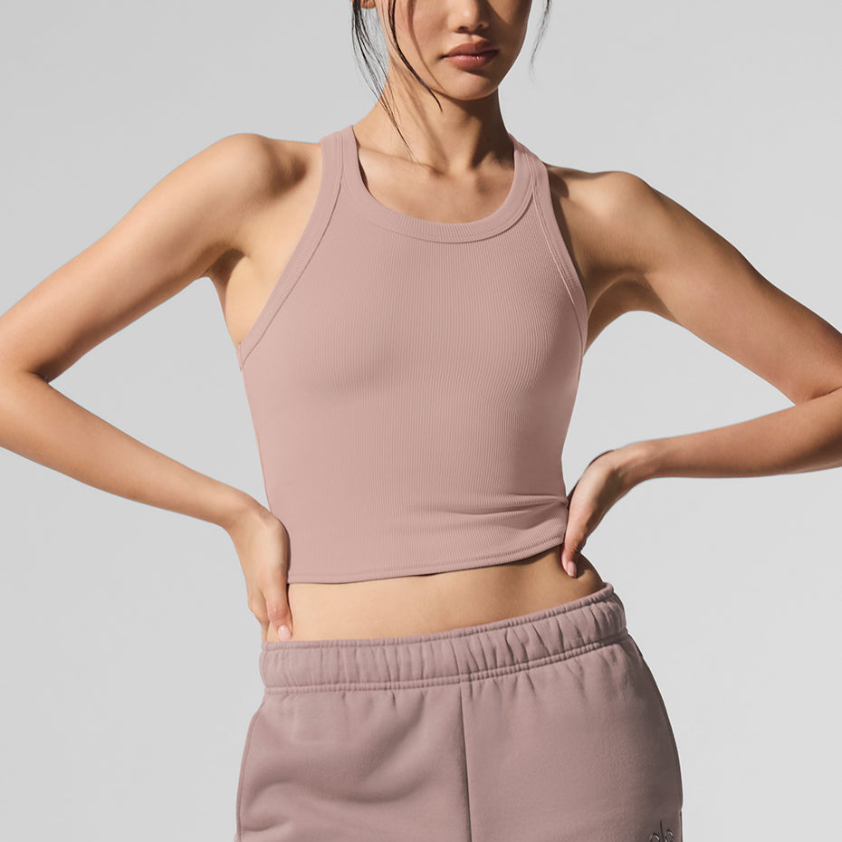 Goddess Ribbed Go-To Tank - Taupe