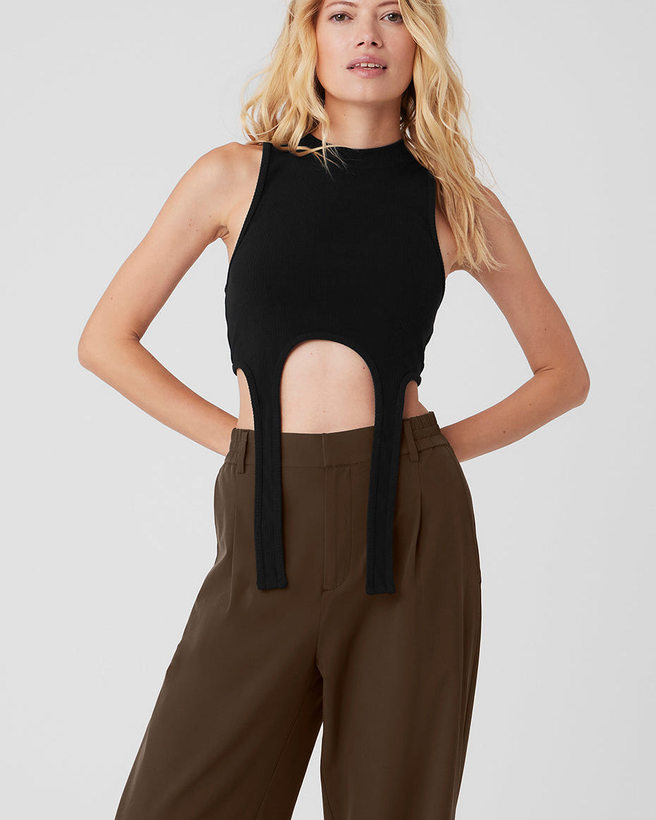 Wellness Rib Flaunt Tank - Black