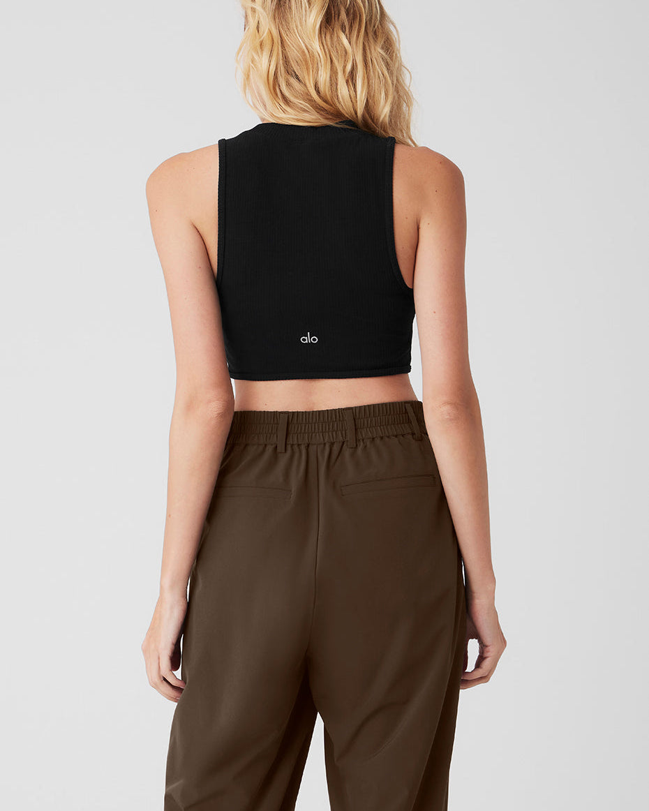 Wellness Rib Flaunt Tank - Black