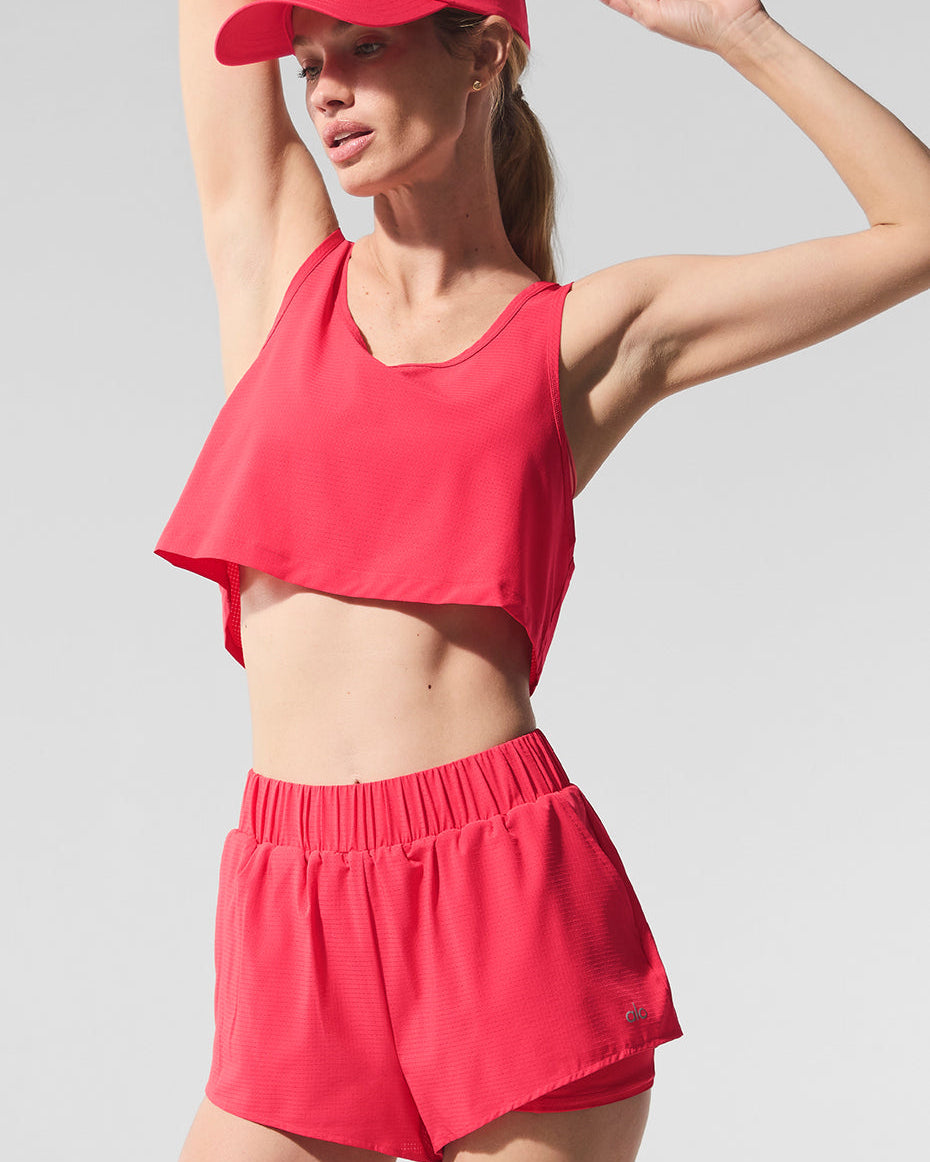 Cropped Sport Star Tank - Candy Red