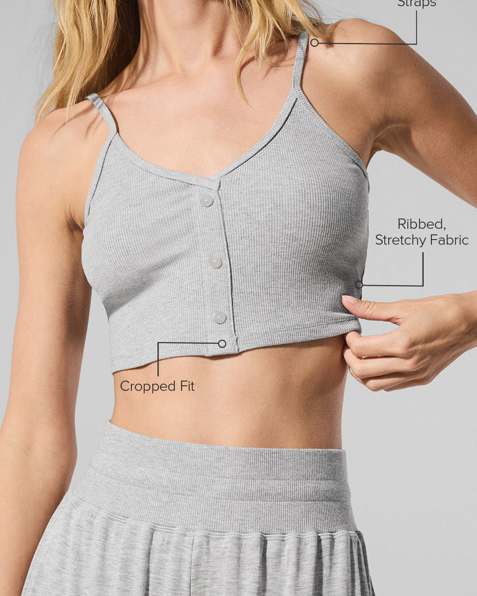 Ribbed Delicate Lounge Tank - Athletic Heather Grey