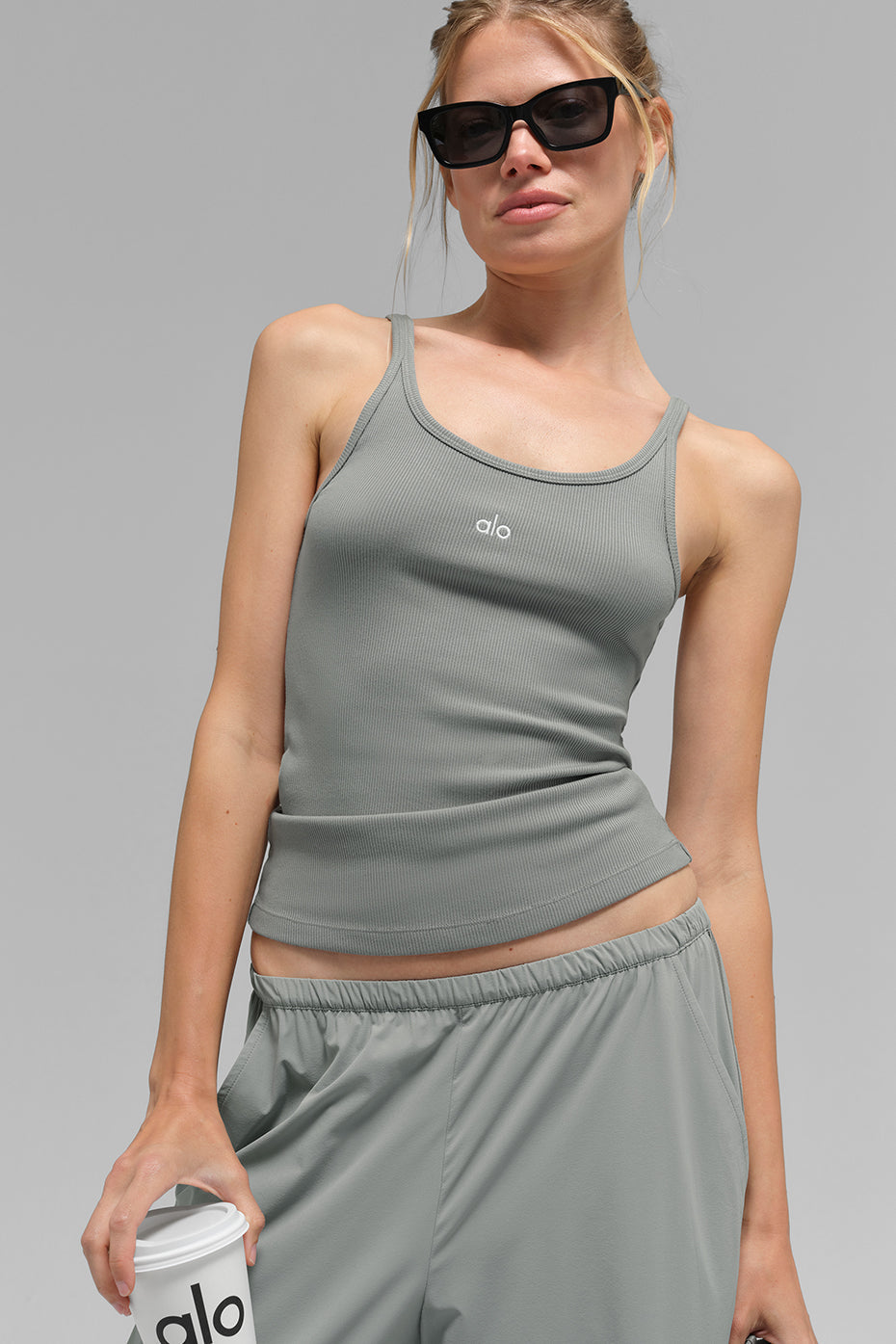 Ribbed Prosper Tank - Lunar Grey