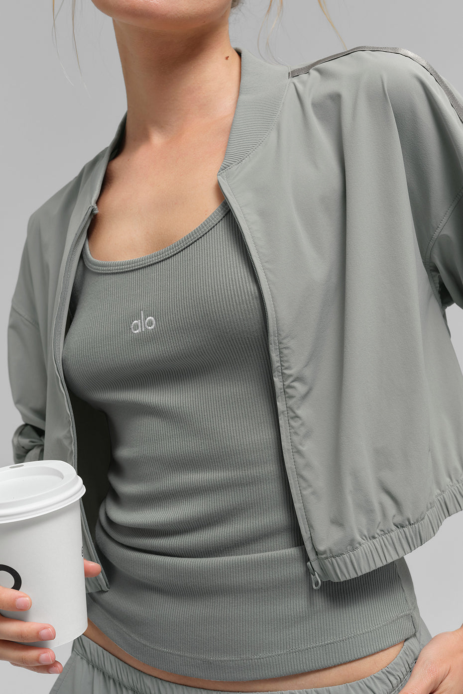 Ribbed Prosper Tank - Lunar Grey