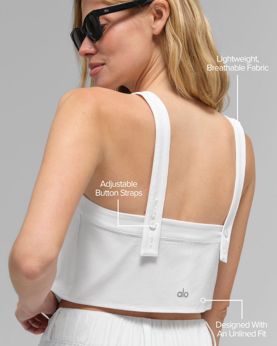 Cropped Dreamscape Tank - White