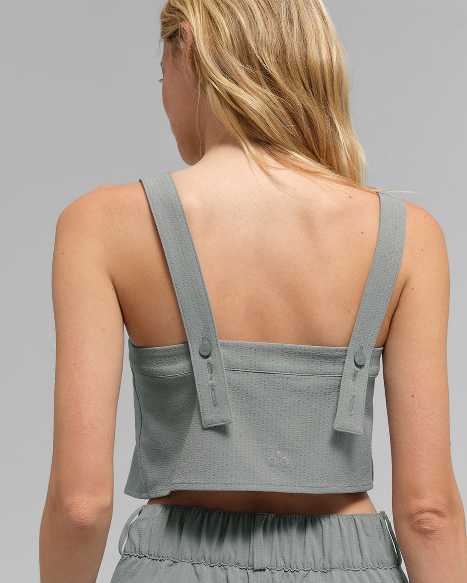 Cropped Dreamscape Tank - Lunar Grey