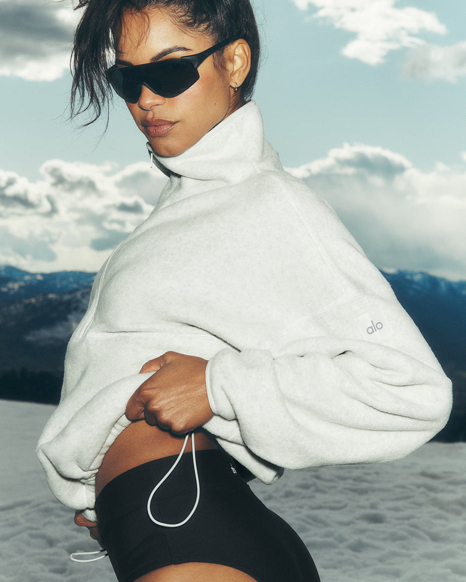 Polar Fleece Retreat Cover Up - White Heather Grey