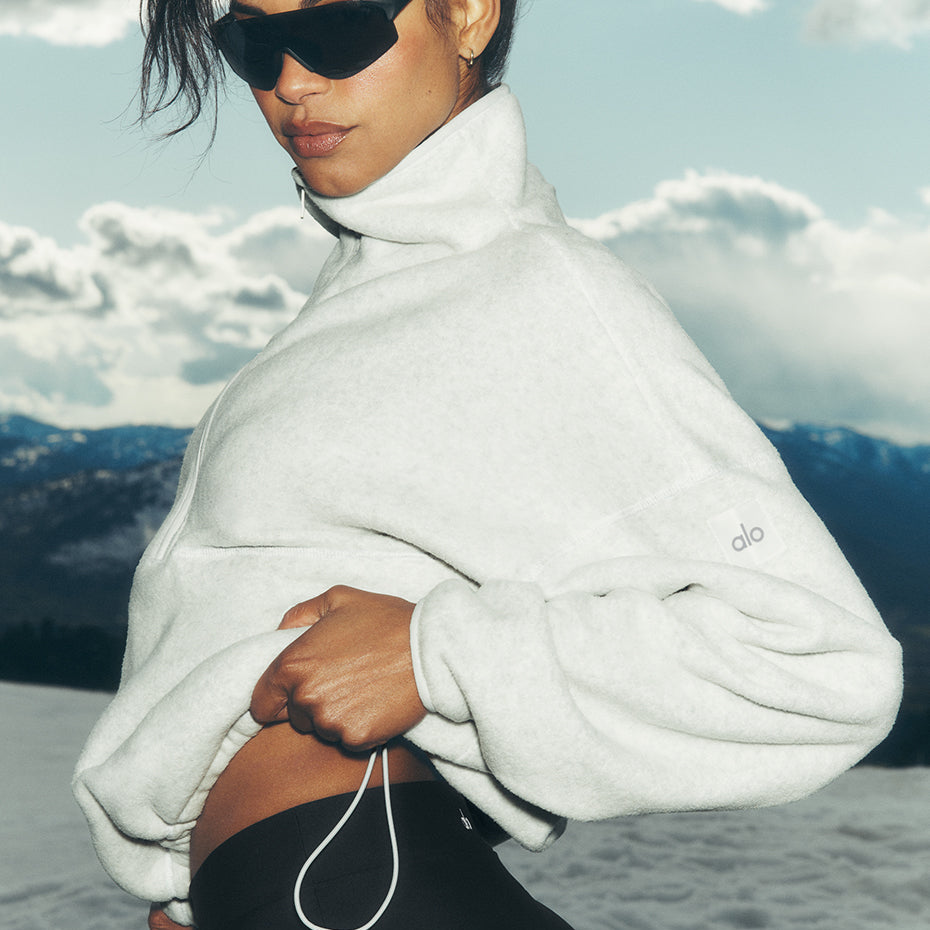 Polar Fleece Retreat Cover Up - White Heather Grey