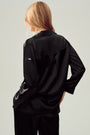 Silk Luminous Button Up - Black