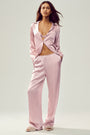 Silk Luminous Button Up - Pink Champagne