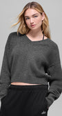 Wool Cashmere Cropped New Class V-Neck Sweater - Platinum Grey
