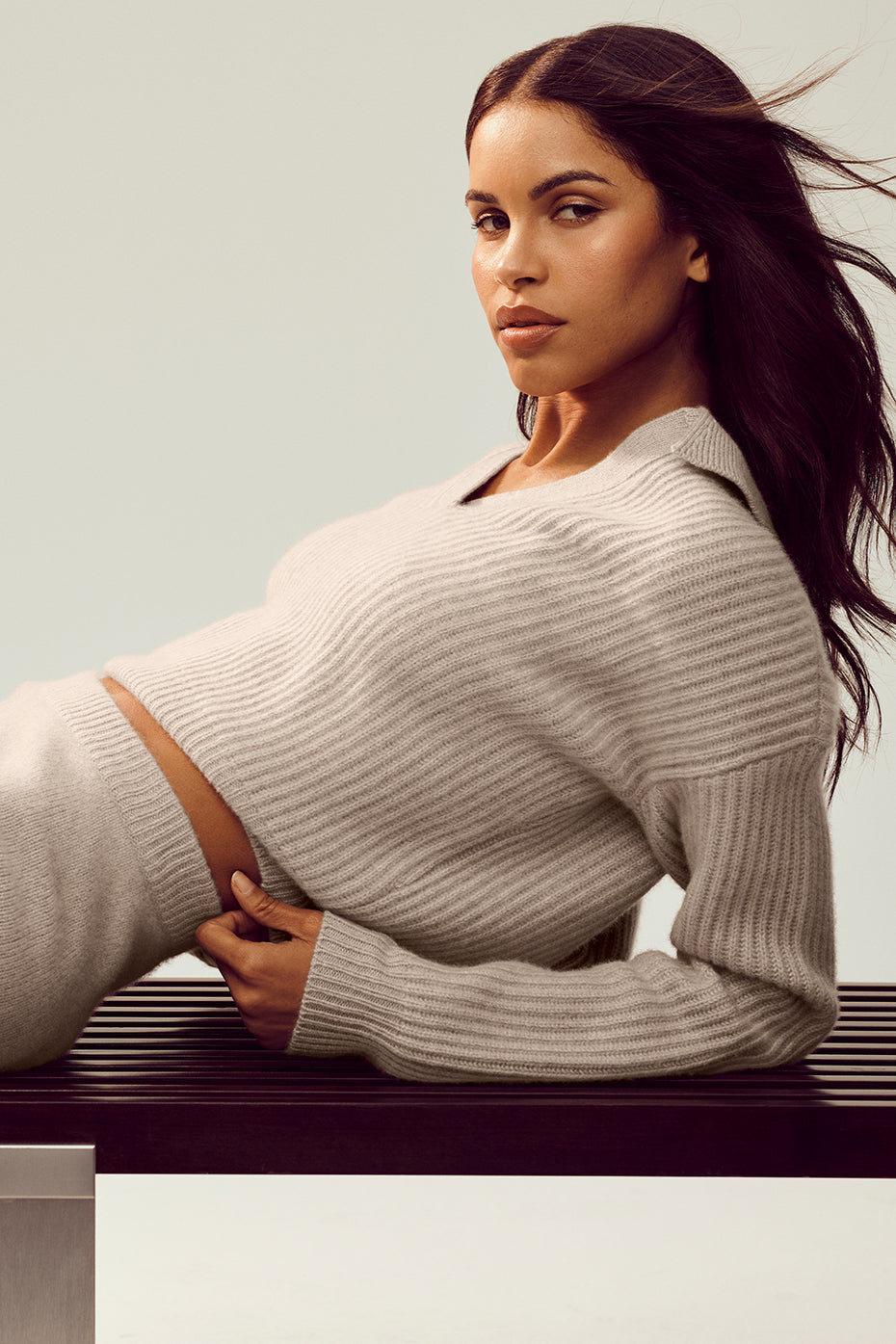 Cashmere Northstar Polo - Oat Heather