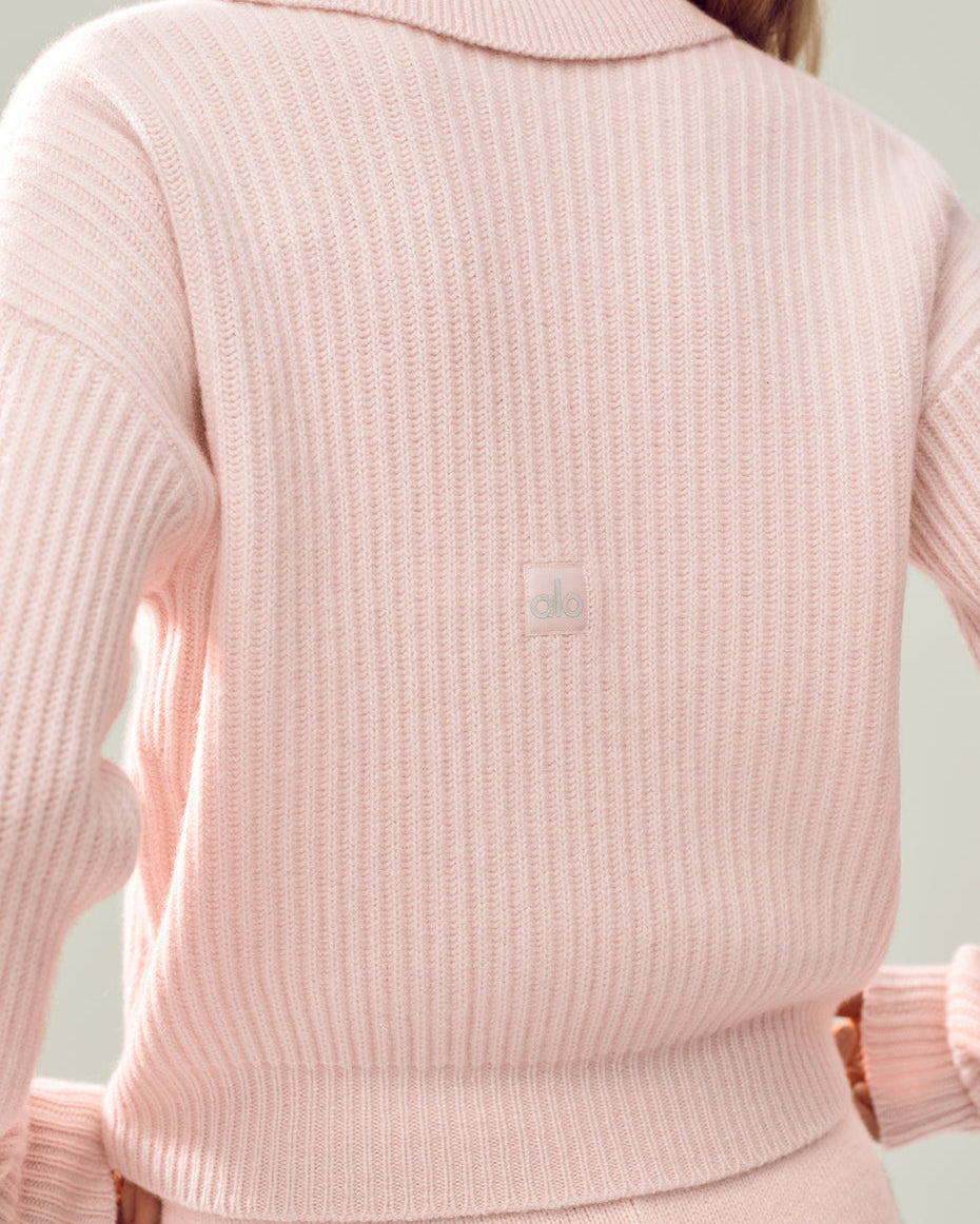 Cashmere Northstar Polo - Frosted Pink