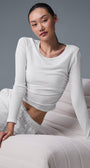 Gather Long Sleeve - White