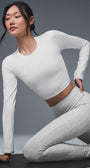 Alosoft Crop Finesse Long Sleeve - White