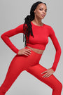 Alosoft Crop Finesse Long Sleeve - Bright Red
