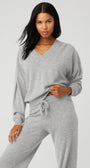 Cashmere Jet Set V-Neck Pullover - Dove Grey Heather