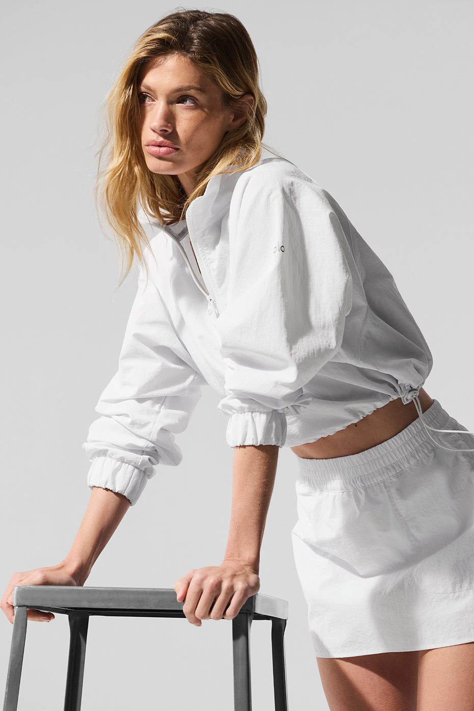 Cropped 1/4 Zip Alumni Pullover - White