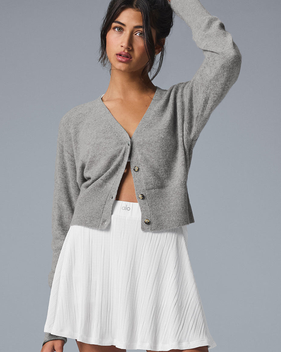 Cashmere Jet Set Cardigan - Dove Grey Heather