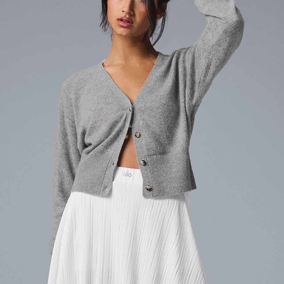 Cashmere Jet Set Cardigan - Dove Grey Heather