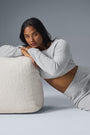 Cashmere Plush Waffle Cropped Long Sleeve - Athletic Heather Grey