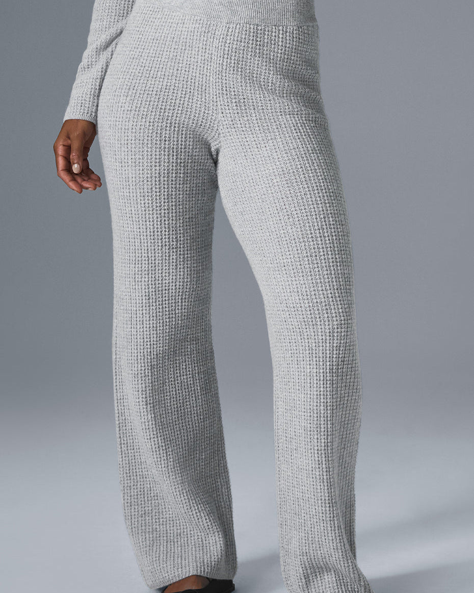 Cashmere High-Waist Plush Waffle Pant - Athletic Heather Grey