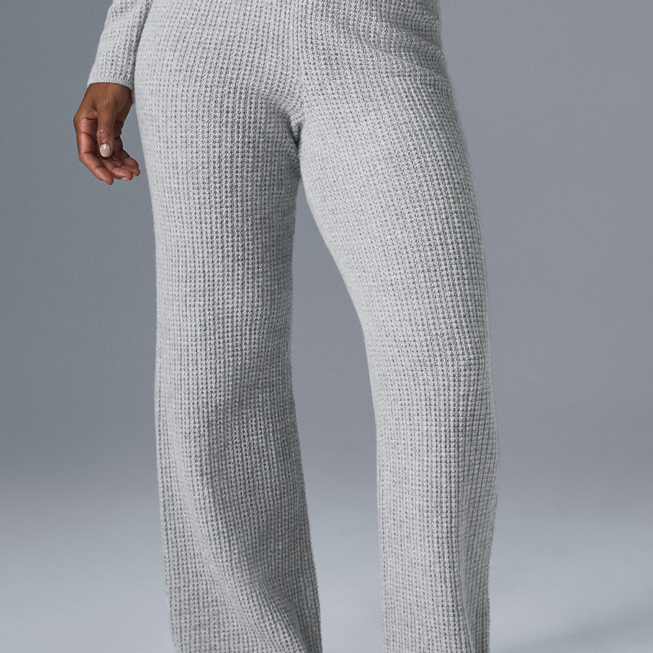 Cashmere High-Waist Plush Waffle Pant - Athletic Heather Grey