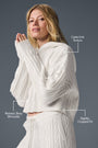 Cable Knit Winter Bliss Hoodie - Ivory