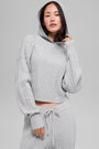 Cable Knit Winter Bliss Hoodie - Athletic Heather Grey