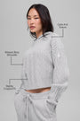Cable Knit Winter Bliss Hoodie - Athletic Heather Grey
