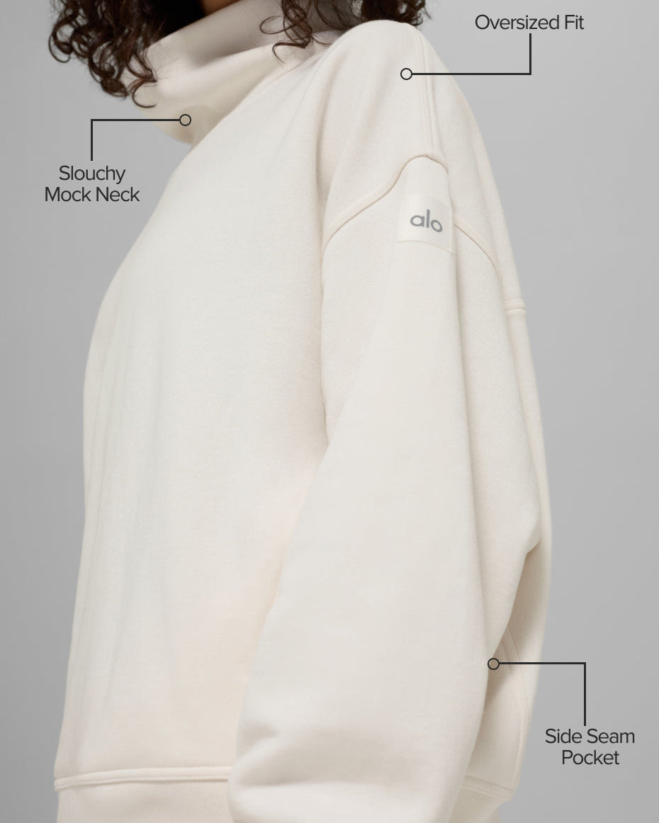 Hazy Mock Neck Pullover - Ivory